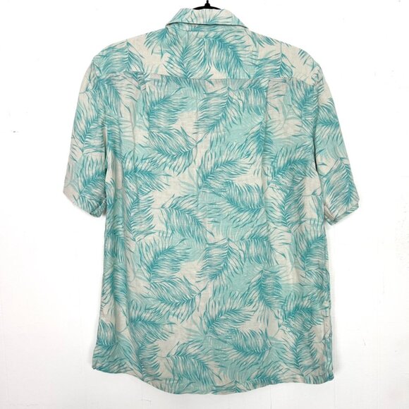 Tasso Elba Island Silk Linen Tropical Short Sleeve Button Down Shirt Small - Picture 3 of 3